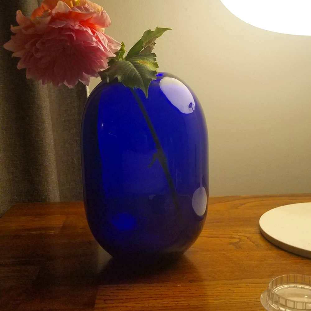BLENKO Hand Blown MCM Cobalt Vase